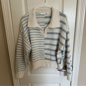 Altar’d State V Neck Collared Popcorn Sweater BNWT Size Medium